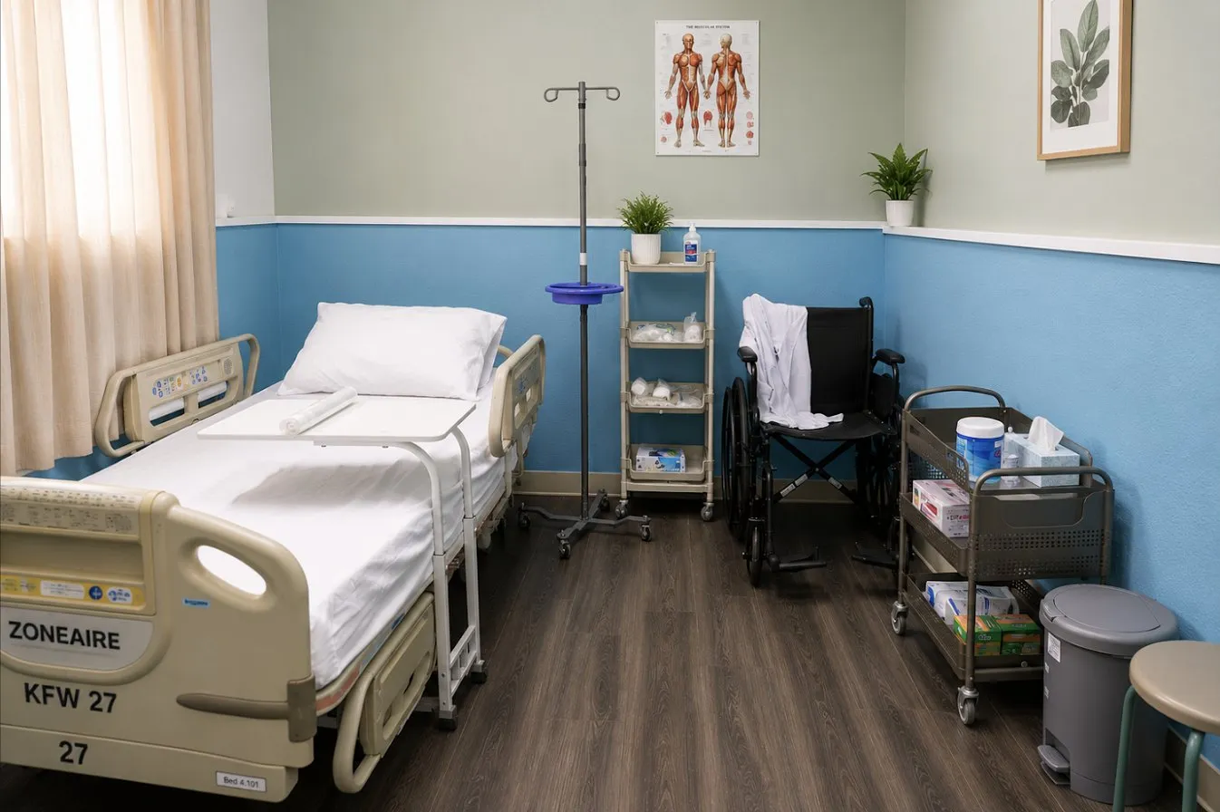 Hospital Room standing film set at Media Ave Studios